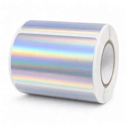 Holographic Silver Thermal Label 1 × 2 Inch Vinyl Sticker 200 PCS - color: Holographic Silver, size: 1 × 2 Inch
