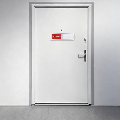 Vacant Occupied Door Sign Sliding Indicator, Privacy Sign for Office - color: Silver Occupied Vacant