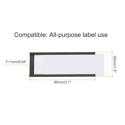 MECCANIXITY Label Holders 3" x 1.2" C Channel Rubber Magnetic for Metal Shelves Organize, Office File Cabinets Pack of 25 - size: 3" x 1.2"