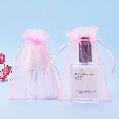 Sheer Organza Mesh Drawstring Gift Bags Reusable 100pcs 4x6 Inch Pink - color: Pink 4x6in 100pc