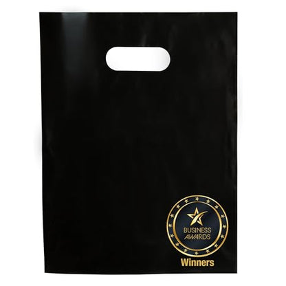 Choice Marts 100 Black Plastic Bags With Handles 12x15 Merchandise Bags - color: Black