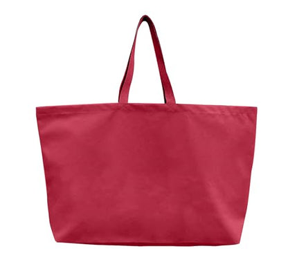 Large Canvas Tote Bag Reusable Extra Big Grocery Bags - color: Red