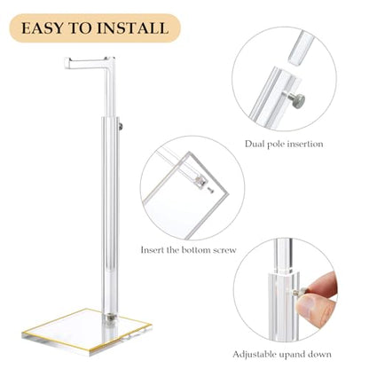 2-Pack Acrylic Purse Display Stands, 14"-24" Adjustable Handbag Holder - size: 2 Pack