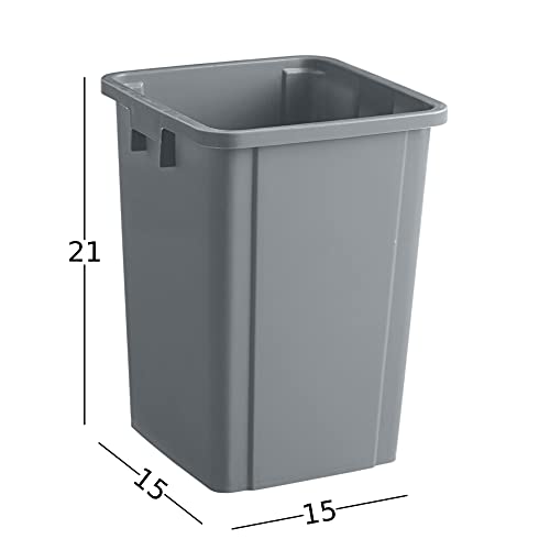 19 Gallon Gray Square Trash Can with lid Restaurant Trash can Commercial Trash can Tall Plastic Trash can Industrial Trash can Square Trash cans for Kitchen Trash can with Swing lid - color: Gray, size: 19 Gallon