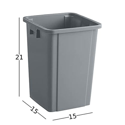 19 Gallon Gray Square Trash Can with lid Restaurant Trash can Commercial Trash can Tall Plastic Trash can Industrial Trash can Square Trash cans for Kitchen Trash can with Swing lid - color: Gray, size: 19 Gallon