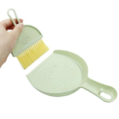 Hitefu Small Broom and Dustpan Set, Mini, Green - color: Green