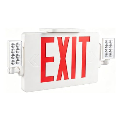 Gruenlich Exit Sign with Emergency Light, Battery Backup, 1 Pack - size: 1-Pack