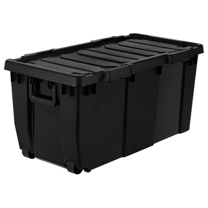 IRIS USA 2-Pack 32 Gal Heavy Duty Rolling Storage Totes with lids, Black - color: Black, size: 32 Gal - 2 Pack