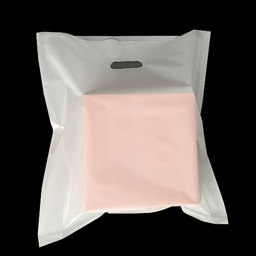 100 Pack 20" x 24"x 2 Mil Thick Large White Plastic Shopping Bags with Die Cut Handles