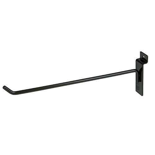 Econoco 10” Slatwall Deluxe Hooks, Slatwall hooks, Display Hooks For Panel, Black (Pack of 96) - color: Black, size: 10" Length