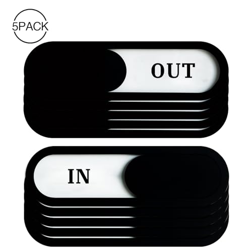 In/Out Slider Sign 5Pack, Acrylic, Black 7.4x2.2in - color: In/Out Sign, size: 5 PCS