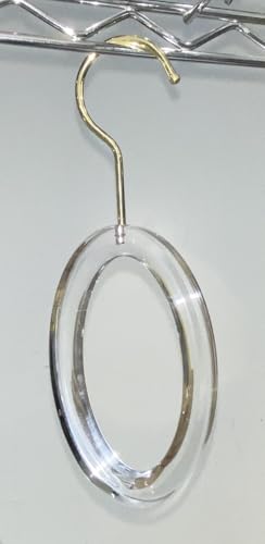 2-Pack, AZhause Clear Shawls and Scarf Hanger, Transparent Acrylic Lucite Luxury Hangers for Handbags, Belt, Scarfs, Shawls and Display (Oval, Closed, Short Gold Hook) - size: Oval, Closed, Short Gold Hook