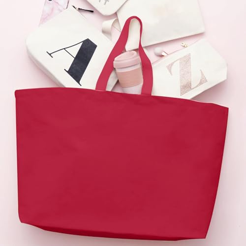 Large Canvas Tote Bag Reusable Extra Big Grocery Bags - color: Red