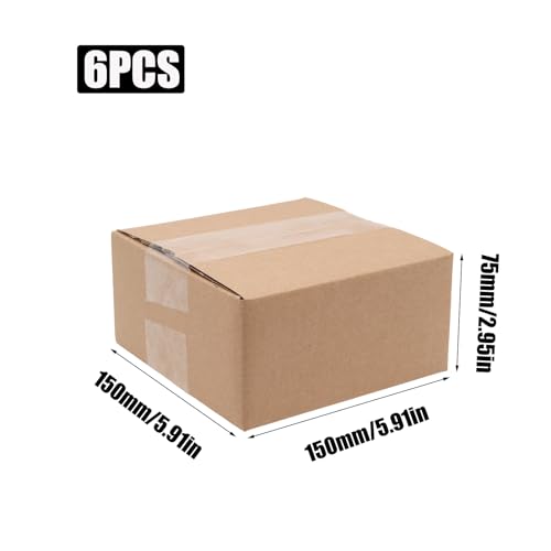 6 Pack 6x6x3 Shipping Boxes Brown Corrugated Cardboard Mailers - size: 6x6x3in