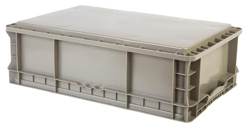 Hudson Exchange 24 x 15 x 7.5" (3 Pack) Straight Wall Handled Storage Container Tote, Gray/Brown - color: Gray/Brown, size: 3 Pack