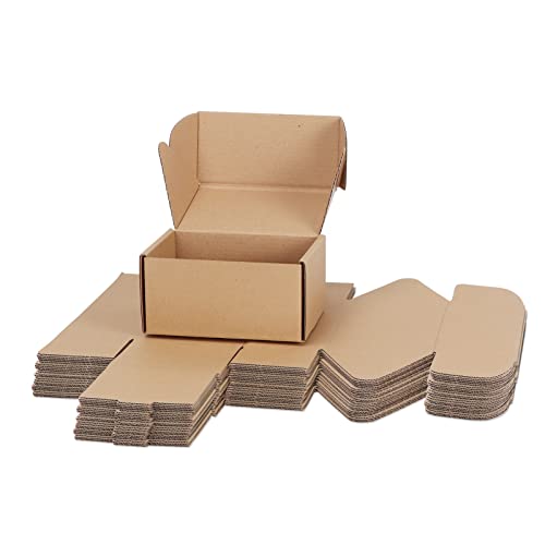 PHAREGE 25 Pack 6x4x3 inch Small Shipping Boxes, Brown Mailing Boxes - color: Brown, size: 6x4x3 inch 25 Pack