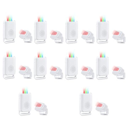 Nineleaf Motion Detector, Store Door Alarm, Commercial Door Alarm, 17 Tones, 5 Volume Levels, Vibration Function, 918ft Range, 4 LED Indicators, 10PK