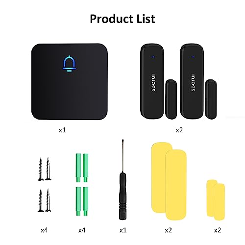 SECRUI Wireless Door Chime for Home Door Opening & Business Entering - size: 2 sensor 1 receiver
