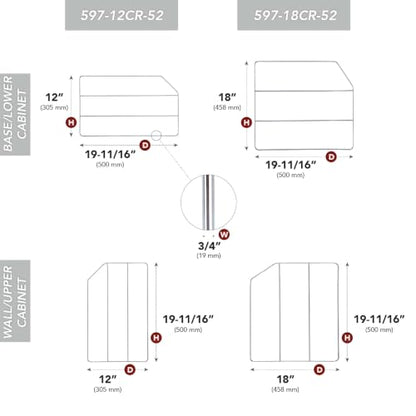 Rev-A-Shelf 18" Bakeware and Tray Divider for Wall/Base Cabinets, 2 Pack - size: 2 Pack, 18" H