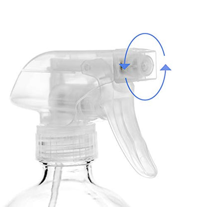 18 Pack Glass Spray Bottles, 16oz Empty Clear Boston Round Bottles Refillable Container with Trigger Sprayer for Cleaning Solutions, Essential Oils, Misting Plants - size: 9 Count (Pack of 2)
