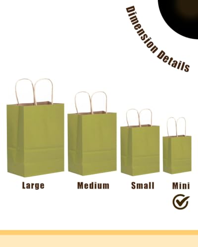 qiqee 600Pcs Paper Gift Bags Mini 16 Solid Colors With Handles For Party - 4.5"x2.5"x6" - size: 600 Count (Mini Size)