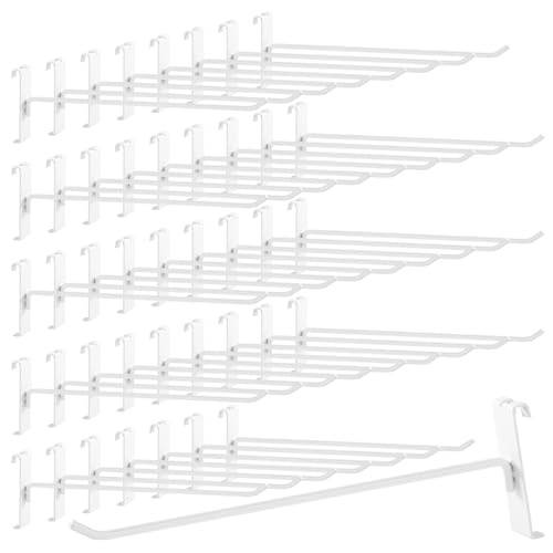 60 Pack Grid Wall Display Hooks, Metal Gridwall Accessories for Retail Stores, Trade Shows, Art and Craft Displays (White, 12 Inch) - color: White, size: 12 Inch