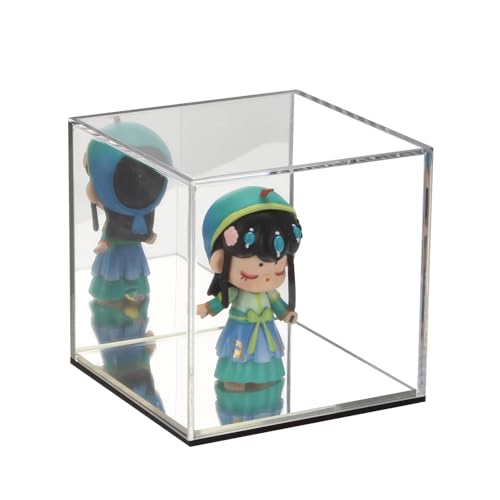 Mirrored Clear Acrylic Box for Collectibles Display, 4x4x4Inch - size: 4x4x4Inch