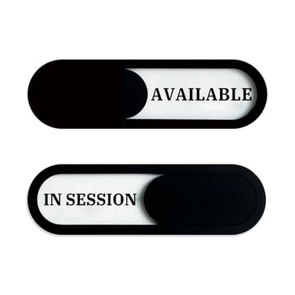 In Session/Available Slider Sign for Therapy, Acrylic, Black - color: In Session/Available, size: 1 PCS