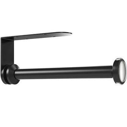 theaoo Under Cabinet Paper Towel Holder, One-Hand Tear, Wall Mount, Black - color: Black