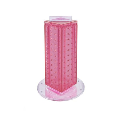 Azar Displays 700220-PNK Pink Pegboard Interlocking Counter Unit 4" x 13" On 9" Diameter Base - color: Pink, style: Pegboard only