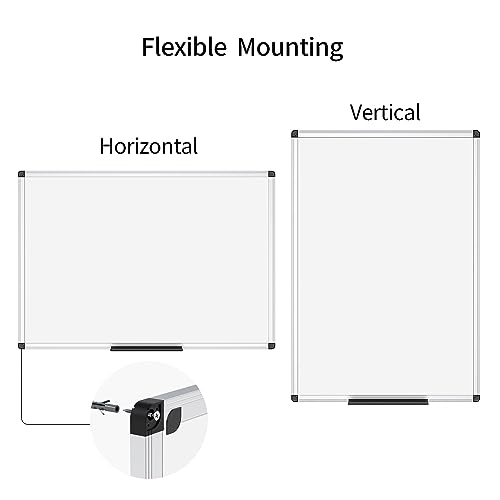 VIZ-PRO Dry Erase Board/Wall Mounted Whiteboard, 36 x 24 Inches - size: 36"W x 24"H