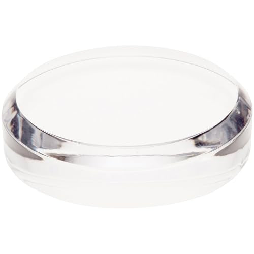 Plymor 4" W x 4" D x 1" H Clear Acrylic Round Display Base - size: 4" x 4" x 1"