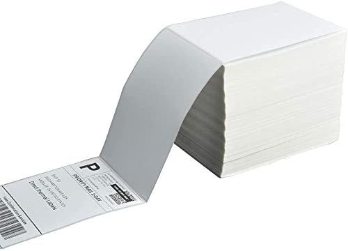 FungLam 4" x 6" Direct Thermal Shipping Labels - Pack of 500 Fanfold Labels - White Perforated, Permanent-Adhesive, Compatible Zebra & Rollo Thermal Label Printer - size: 4" x 6" - 500 Labels