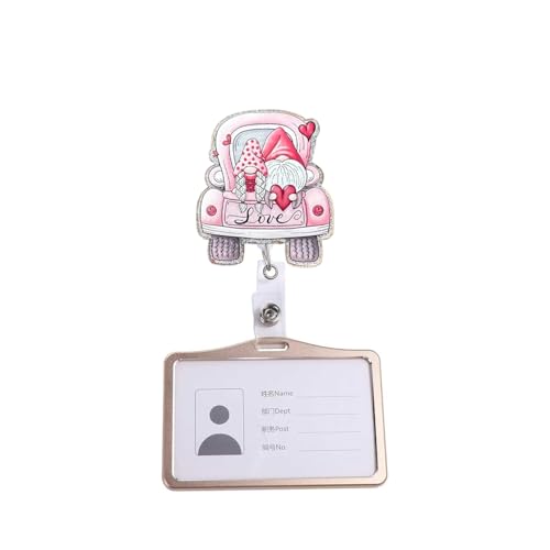 RIICFDD Badge Reel Valentine's Day Pink Truck Badge Holder 1 Pcs - color: Cute Styl 41