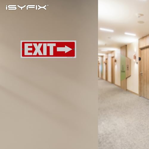 iSYFIX Exit Signs, 2 Pack, 12x4 Inch, Directional Arrow Signs - color: Plastic Right, size: 2 Pk 12x4