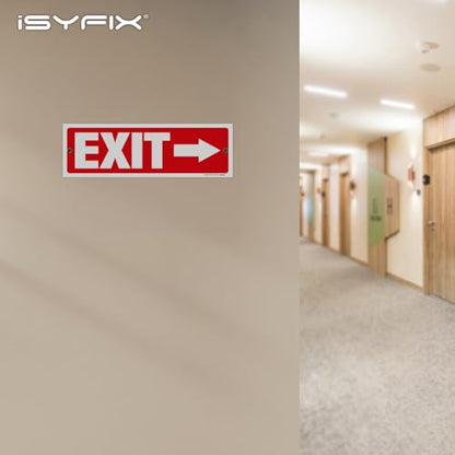 iSYFIX Exit Signs, 2 Pack, 12x4 Inch, Directional Arrow Signs - color: Plastic Right, size: 2 Pk 12x4