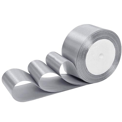 Luomorgo 2 Inch Satin Ribbon, 25 Yards, Silver - color: Silver, size: 2 inch x 25 yards