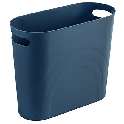 rejomiik Small Bathroom Trash Can, 3.5 Gallon Slim Garbage Can, Teal Blue - color: Teal Blue, size: 1 pack