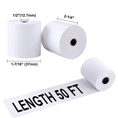 2-1/4'' x 50' (10 Rolls) Thermal Receipt Paper, Fits 58mm Thermal POS Printers, Premium Quality, Biodegradable - size: 2 1/4" x 50', style: 10 Rolls