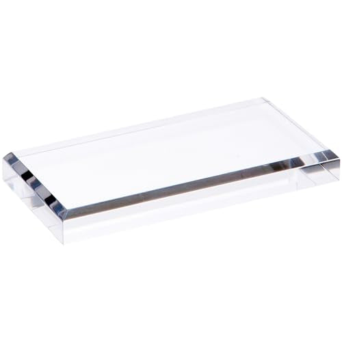 Plymor 4" W x 2" D x 0.5" H Clear Rectangular Display Base - size: 4" x 2" x 0.5"
