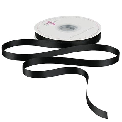 MAYREEL Black Satin Ribbon 1/2 Inch Double Faced 50 Yards Thin - color: Black, size: 1/2 Inch