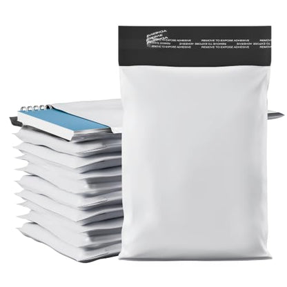7.5" x 10.5" Poly Mailer Envelopes - 200 Count, Self Seal White Plastic Mailing Bags with Adhesive Strip, 2.5 Mil Thick, Waterprrof & Tear/Puncture Proof Unpadded Shipping Mailers - GPI - size: 7.5" x 10.5"