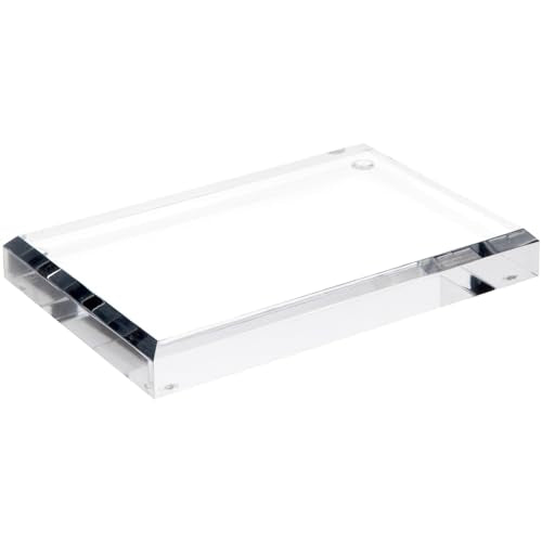 Plymor 6" W x 4" D x 0.75" H Clear Rectangular Display Base - size: 6" x 4" x 0.75"