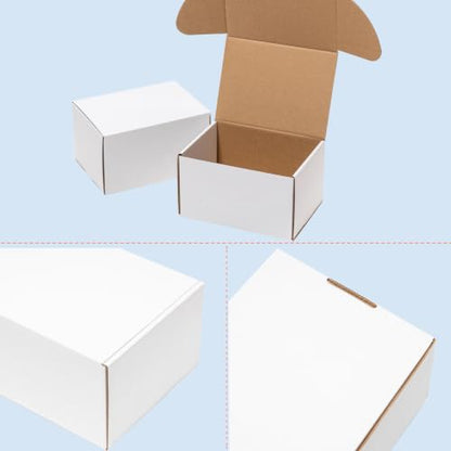 Wowxyz 7x5x4 Inches Shipping Boxes 50 Pack Corrugated Cardboard White Box - size: 7x5x4"
