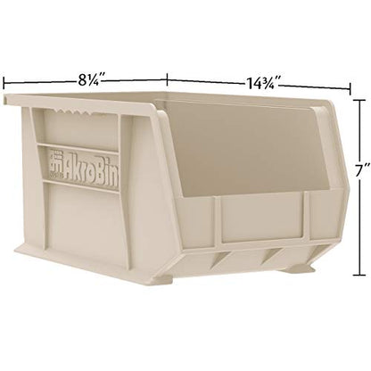 Akro-Mils 30240 AkroBins Plastic Storage Bins, 15"x8"x7", Black, 12-Pack - color: Black