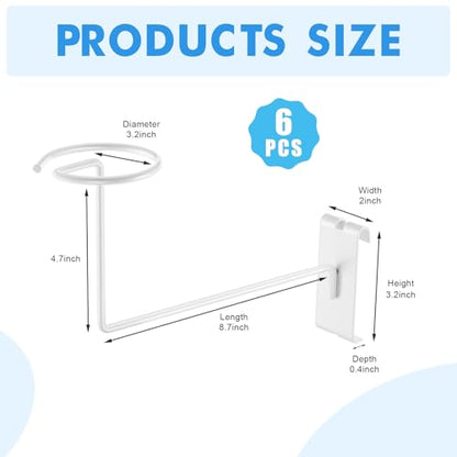 Blulu 6 Pcs Hat Displayer for Gridwall, Metal Hat Helmet Rack, White - color: White