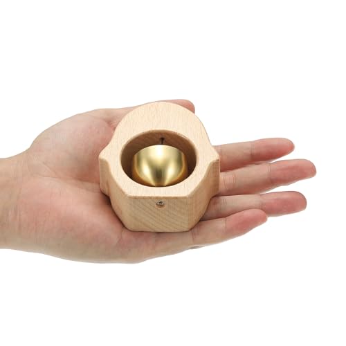 PATIKIL Shopkeepers Bell, Wood Chime Hanging Magnetic Door Bell, Beige,