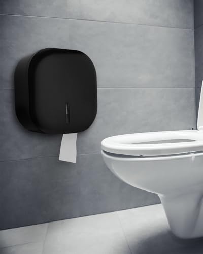 Jumbo Toilet Paper Dispenser - Commercial Toilet Paper Holder Wall Mount for Large 9-inch Rolls - Durable ABS: Waterproof and Scratch Resistant (Dispensador de Papel Higienico) by EnBath