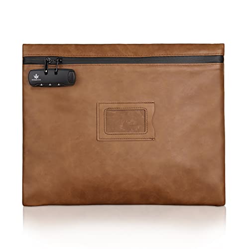 KOSMCCO Notary Bag with Lock, Brown, L - color: Brown