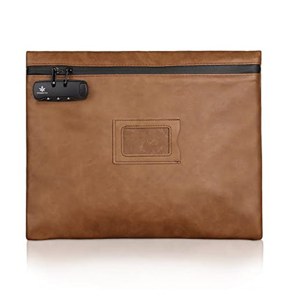 KOSMCCO Notary Bag with Lock, Brown, L - color: Brown